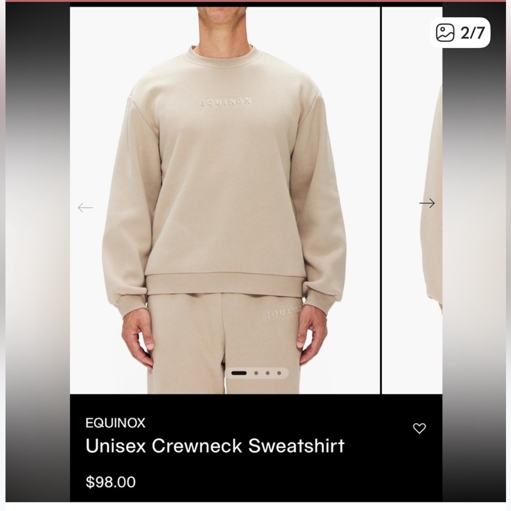 EQUINOX Oversized Unisex Crewneck Sweatshirt – Taupe – Size M